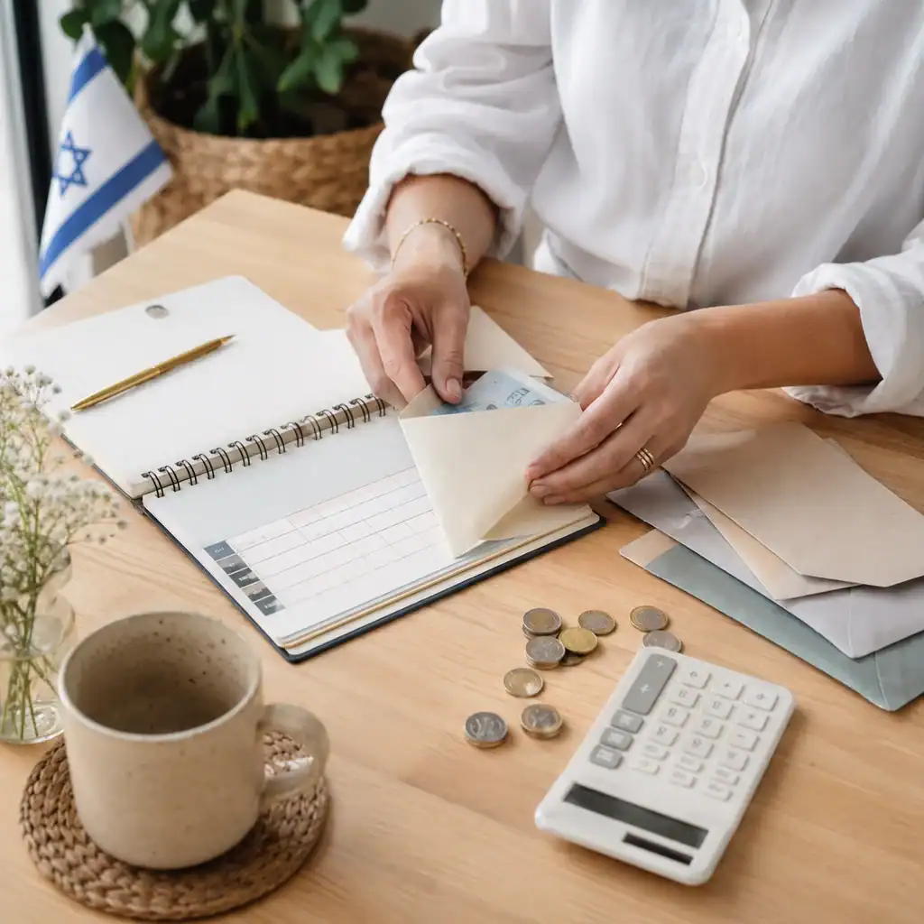 אישה מסדרת קרן חירום אישית כחלק מניהול כסף יציב